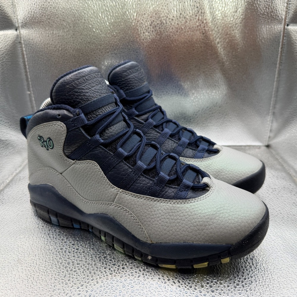 Size 6Y Air Jordan 10 Retro BG Rio Wolf Gray‎ Photo Blue Kids Shoes 310806-019